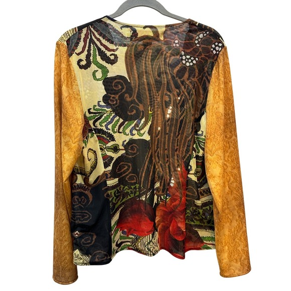 Desigual Mesh Floral Print Lightweight Open Front Jacket EU 44 US M-L - Picture 2 of 7